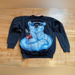 Vintage 1994 Coca Cola Black Polar Bear Sweater Youth Large